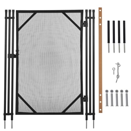 Pool Fence Gate, Modular Removable Safety Barrier with 320GSM Mesh, Connectable Panels for Any Pool Shape, Ideal for Inground, Above Ground Pools, Patios, Gardens, Black Modern Design