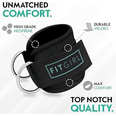 FITGIRL Ankle Strap for Cable Machine Premium Padding and Comfort for Cable Exercise Machines, Cable Exercise Attachment for Home & Gym, Glute Workouts - Kickbacks, Leg Extensions, Hip Abductors
