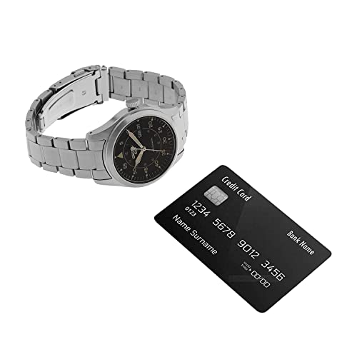 Image of Seiko Stainless Steel Unisex 5 Sports Mechanical, Automatic with Manual Winding Analog Watch Srph27K1, Band Color:Silver, Dial Black