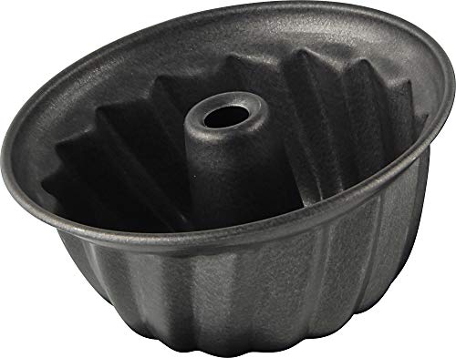 Dr. Oetker Gugelhupfform 10 cm, kleine Kuchenform, Bundform aus Stahl mit Antihaftbeschichtung (Farbe: schwarz), Menge: 1 Stück