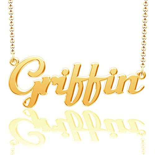 Real Silver Custom Name Necklace Gold Plated 24k Personalized Nameplate Silver Pendant 925