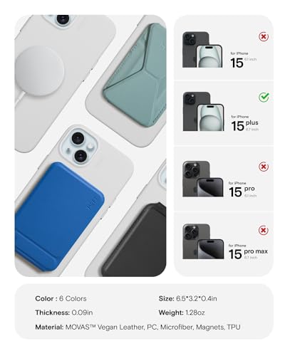 Coque MagSafe iPhone 15 Plus MOFT technologie MOVAS cuir végétal