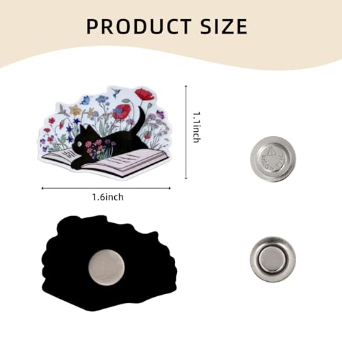 Image of Funny Black Cat Needle Minder, Needle Minder Magnet, Magnetic Needle Nanny Needlework Accessories