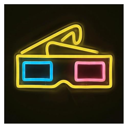 Lunettes de cinéma 3D néon décoratives avec intensité variable pour mur