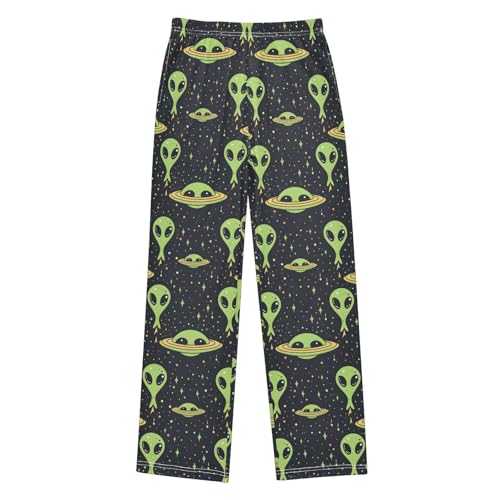 Pajama Pants Green Aliens Space PJ Bottoms Sleepwear Lounge Sleep Pant with Pockets