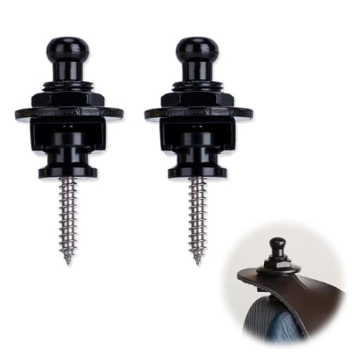 XIANFQNKJ ギターストラップロック 2個セット ストラップピン ロック式 ワンタッチ着脱 金属製 落下防止 エレキギター ベース対応 ブラック