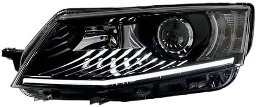 Compatible With Skoda Octavia eyelash headlight assembly 15-17 upgraded horse racing white eyebrow headlight LED dual light
