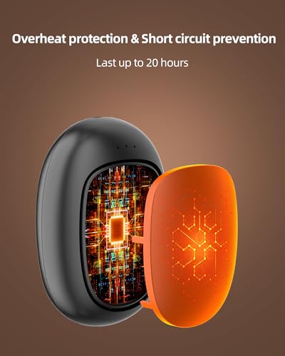 Rechargeable Hand Warmers, Electric Hand Warmers 5200mAh (2-Pack), 3 Heat Settings, Up to 18 Hours of Use, Ideal for Raynaud's Patients