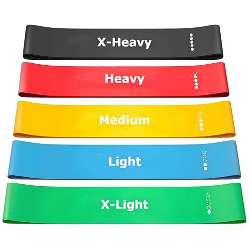 Image of PulGos Natural Rubber Heavy Resistance Bands for Workout & Fitness - Premium Elastic Bands for Muscle Stretching,Strength Training,Yoga,Pilates,Physical Therapy & Full Body Exercise - Set of 5 Levels