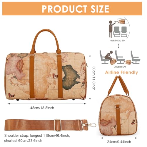 Image of PALAY Tote Bag for Woman Brown Large Duffle Bag Travel Tote Luggage Style