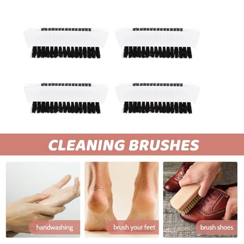 Cepillo de limpieza de uñas doble cara CRAFTHROU blanco, juego de 4 cepillos para dedos 7