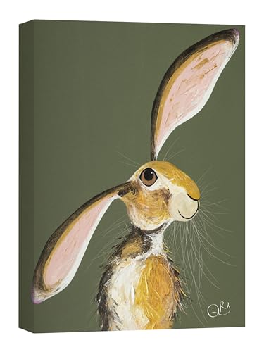 Artko Artistic Hare Canvas Wall Art - 'Maisie' by Quinn Russell - Wildlife Themed Artwork - Ready to Hang Home Décor - 30cm x 40cm