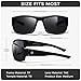 SUNGAIT Wrap Around Polarized Sport Sunglasses for Men Womens Lightweight Rectangle Cycling Running (Bright Black Frame/Grey Lens)