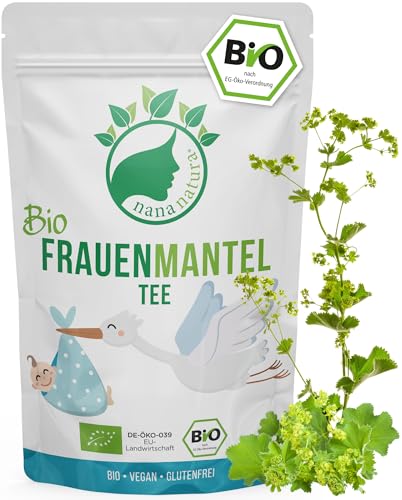 NanaNaturas BIO Frauenmanteltee 65g | Frauenmantel Kraut aus biologischem Anbau in Deutschland | 100% natürlich + zuckerfrei | Frauenhilf Alchemilla