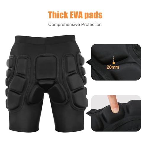 Image of Impact Shorts with 3D EVA Hip & Tailbone Pads - Padded Protection for Snowboarding, Skiing & Skating | Breathable Crash Pants for Men & Women