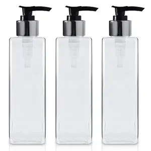 Vedini Empty Refillable Transparent Pump DIY Plastic Bottle for Lotion, Liquid soap, Handwash, Sanitizer, Shampoo (200ml, Pack of 3)