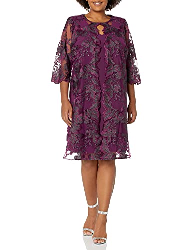 Image of Alex Evenings Womens Midi Scoop Neck Shift Dress with Jacket (Petite and Regular)