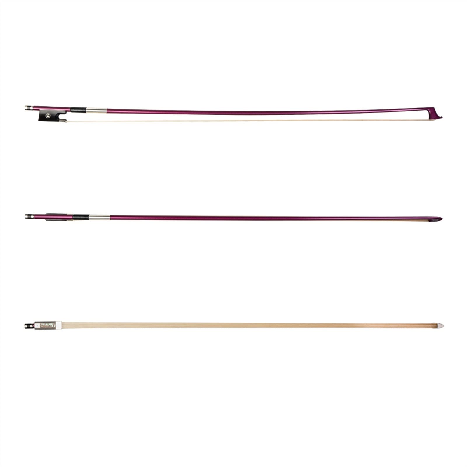 Violin Parts Arc En Fiber De Carbone Violet 4/4 Archet De Violon Bâton En Fiber De Carbone Enroulement De Fil D'argent Et Arc En Peau De Mouton Utilisation Débutant violin accessories