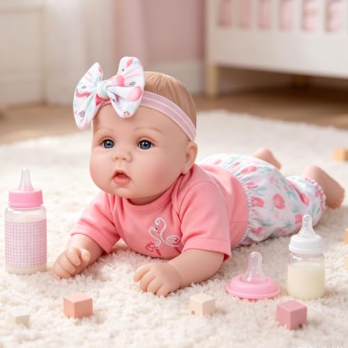 Image of Milidool Realistic Reborn Baby Dolls Girl - Realistic Baby Dolls Girl Real Looking 18 inch Doll with Soft Poseable Body, Lifelike Newborn Baby Doll, Kids Gift for 3+ Years Old