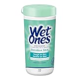 Wet Ones Hand Wipes, Sensitive Skin, Unscented, 40 ct Canister (1 Pack)