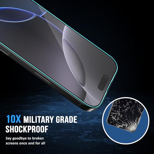 Image of FIRST MART Tempered Glass Screen Protector for iPhone 16 Pro /iPhone 17 - Full-Glue Screen Guard, 3D Edge to Edge, HD Clear, Bubble-Free, Case-Friendly, Black, Pack of 2
