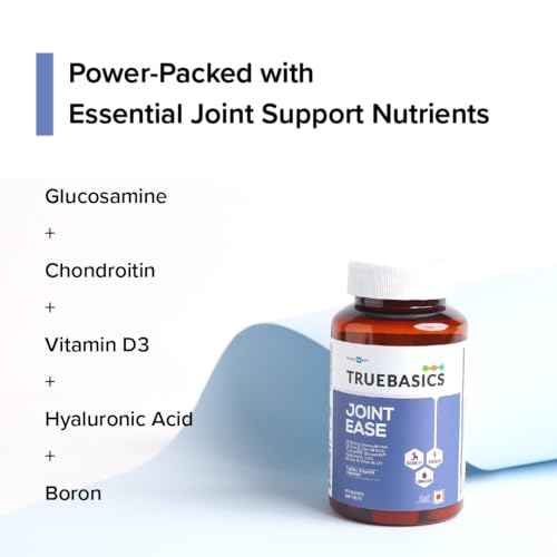 Image of TrueBasics Joint Ease (90 Tablets) | With 1500mg Glucosamine, 1200mg Chondroitin, Boswellin | For Joint Pain, Bone & Muscle Strength