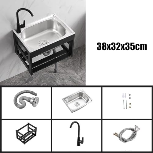 Fregadero para lavandería exterior e interior con seno profundo y grifo monomando 3