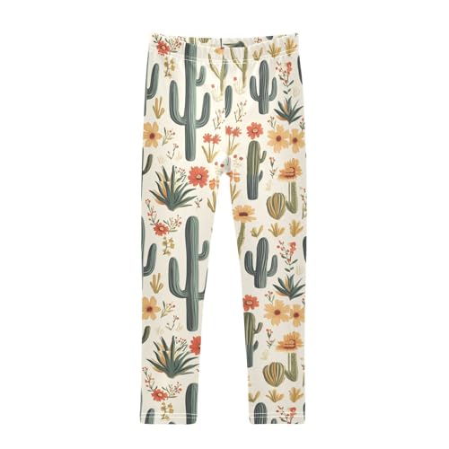ZZKKO Girls Leggings Desert Plants Toddler Girls Clothes Leggings for Girls Toddler Girls Leggings 3-4T