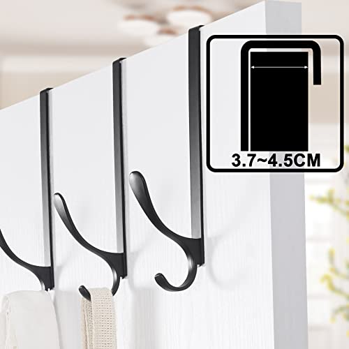 SKOLOO Over The Door Hooks, for Doors up to 4.5cm Thick, Pack of 5, Stainless Steel Door Hanger Hooks - Image 3