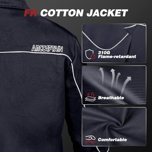 Image of ARCCAPTAIN Welding Jacket, 11oz Flame Resistant Cotton Welding Jackets