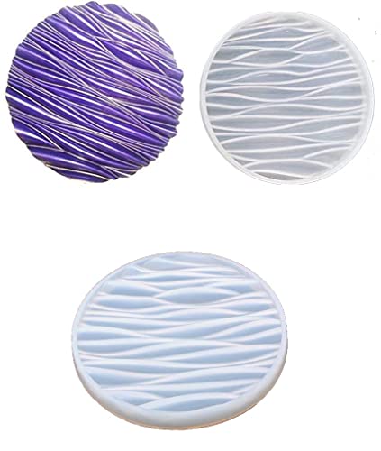 Image of SNOOGG Pack of 2 Silicone Moulds in Round-WV Shape for Epoxy Resin Art, DIY, Casting,Making Coaster, Home Decoration, Cup Mat and More ..
