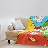 Pokémon Tagesdecke 130x170 cm – Flauschige Decke mit Pikachu- & Evoli-Charakteren – Offiziell lizenziert, farbecht, Öko-Tex-zertifiziert, maschinenwaschbar – Das ideale Geschenk für Pokémon-Fans