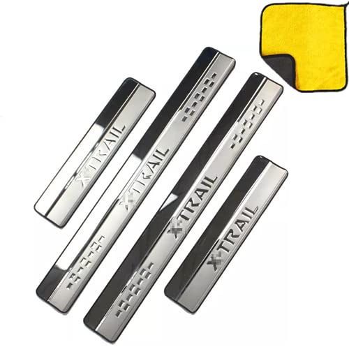 ENFILY 4 pièces Barres De Seuil De Porte en Acier Inoxydable pour Nissan X-Trail T32 2014-2018, plaques de Protection, Garde-Plaque de seuil de Porte, Accessoire de décoration de Style Cover