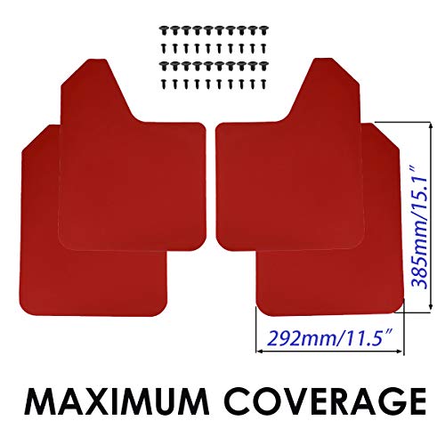 Image of XUKEY Red Racing Sport Universal Mud Flaps for Car Pickup SUV Van Truck Mudflaps Splash Guards Mudguards Dirty Traps Fender Flares