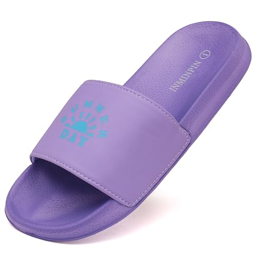 Image of INMINPIN Kids Boys Girls Slides Sandals Beach Pool Shower Shoes