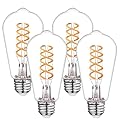 BORT Dimmable LED Edison Bulbs,2700K Warm White, 6W Equivalent to 60W Vintage Light Bulbs, Antique Flexible Spiral LED Filament Decorative Light Bulbs