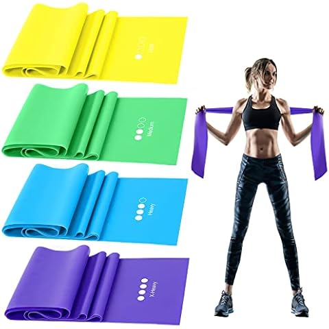 Terra Band Fitnessbänder Set,GIEMIT Theraband Fitnessband Lang Fitness Bänder Widerstandsbänder Sportbänder Resistance Band Trainingsband für Crossfit, Muskelaufbau, Yoga, Pilates für Männer Frauen Cover
