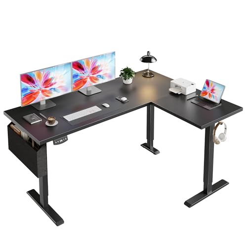Image of Korfile 63 inch L Shaped Standing Desk Height Adjustable Memory Presets