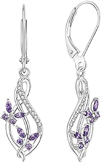 JO WISDOM Women Infinity Earrings,925 Sterling Silver Butterfly Leverback Dangle & Drop Earrings with 3A Cubic Zirconia
