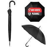 YALTRIX Paraguas Plegable Antiviento Hombres - Paraguas Negro Resistente al Viento, Paraguas Compacto de Viaje, Revestimiento de Tela Duradera. (P-005)