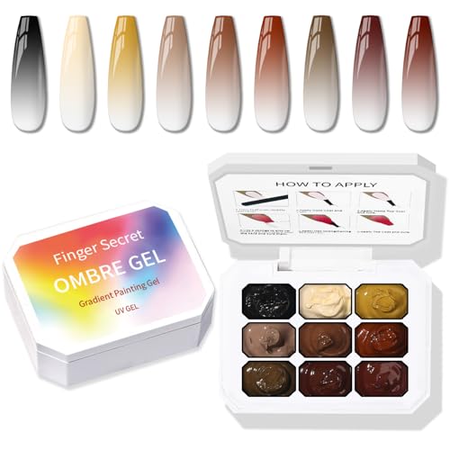 Sponge Pat Paint Nail Gel, 9 Colors Ombre Nails Gradient Gel Nail...