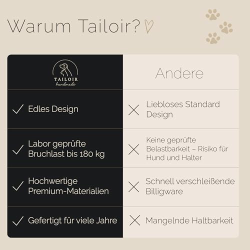 Tailoir Hundeleine 2m geflochten - Leine Hund, Mittelgroße - Große Hunde, Leine verstellbar, Hundeleinen, Dog Leash Führleine, Bissfeste Hundeleine zum Umhängen, Trainingsleine, Freihandleine Paracord