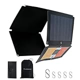 WILDGENIUX Painel Solar Cigs 30W, Dobrável, Portátil, Flexível e Durável, com 2 Portas Usb 3.0 e 1 Porta Dc para Caminhadas, Camping, Barraca de Teto para Trailer, Bolsa Traseira p (, Preto)