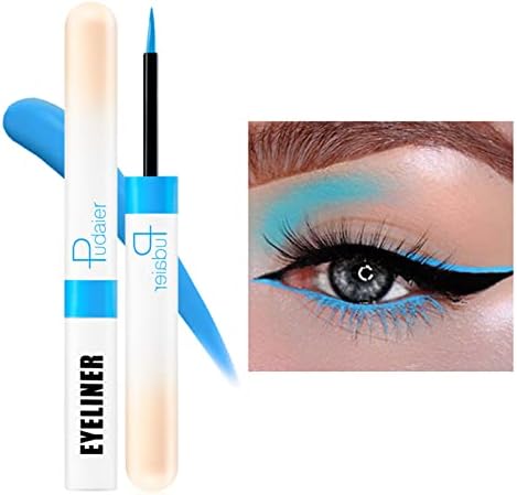 Espoce Liquid Eyeliner, Blue Eyeliner Liquid Liner Quick-Drying, Ultra-Fine Long-lasting Colored Eyeliners High-pigmented Colorful Eyeliners for Eye Makeup 0.12 Oz (Baby blue)