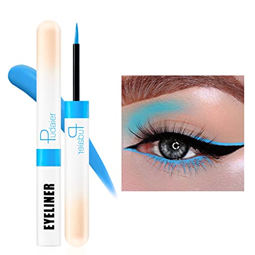 Espoce Liquid Eyeliner, Blue Eyeliner Liquid Liner Quick-Drying, Ultra-Fine Long-Lasting Colored Eyeliners High-Pigmented Colorful Eyeliners For Eye Makeup 0.12 Oz (Baby Blue) #TOP1