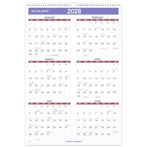 Image of AT-A-GLANCE 2027 Wall Calendar, 15.5 inch x 22.75 inch Planner, 3-Month Reference (PM62827)