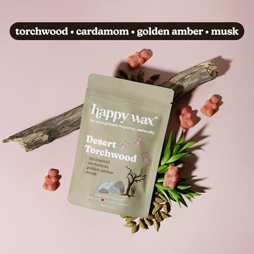 Image of Happy Wax Fan Man Cave Collection Scented Natural Soy Wax Melts - 6 Total Oz. of Scented Wax Melts, Collection Includes Desert Torchwood, Bourbon & Wood and Bonfire