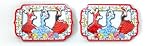 2 x Imán de Madera con Bailarinas de Flamenco, 9 cm x 5,5 cm, Souvenir de España