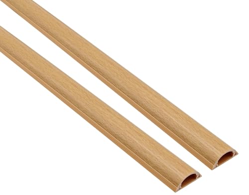 Image of Electriduct Cable Shield Floor Cord Cover CSX-1.5 PVC Wire Protector 31 Inch - Wood Grain (Pack of 2)
