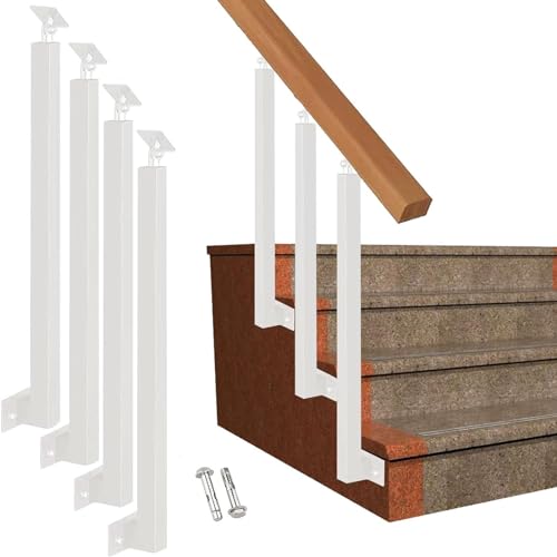 Sécuriser un escalier extérieur sinueux avec ces balustres blancs 70cm